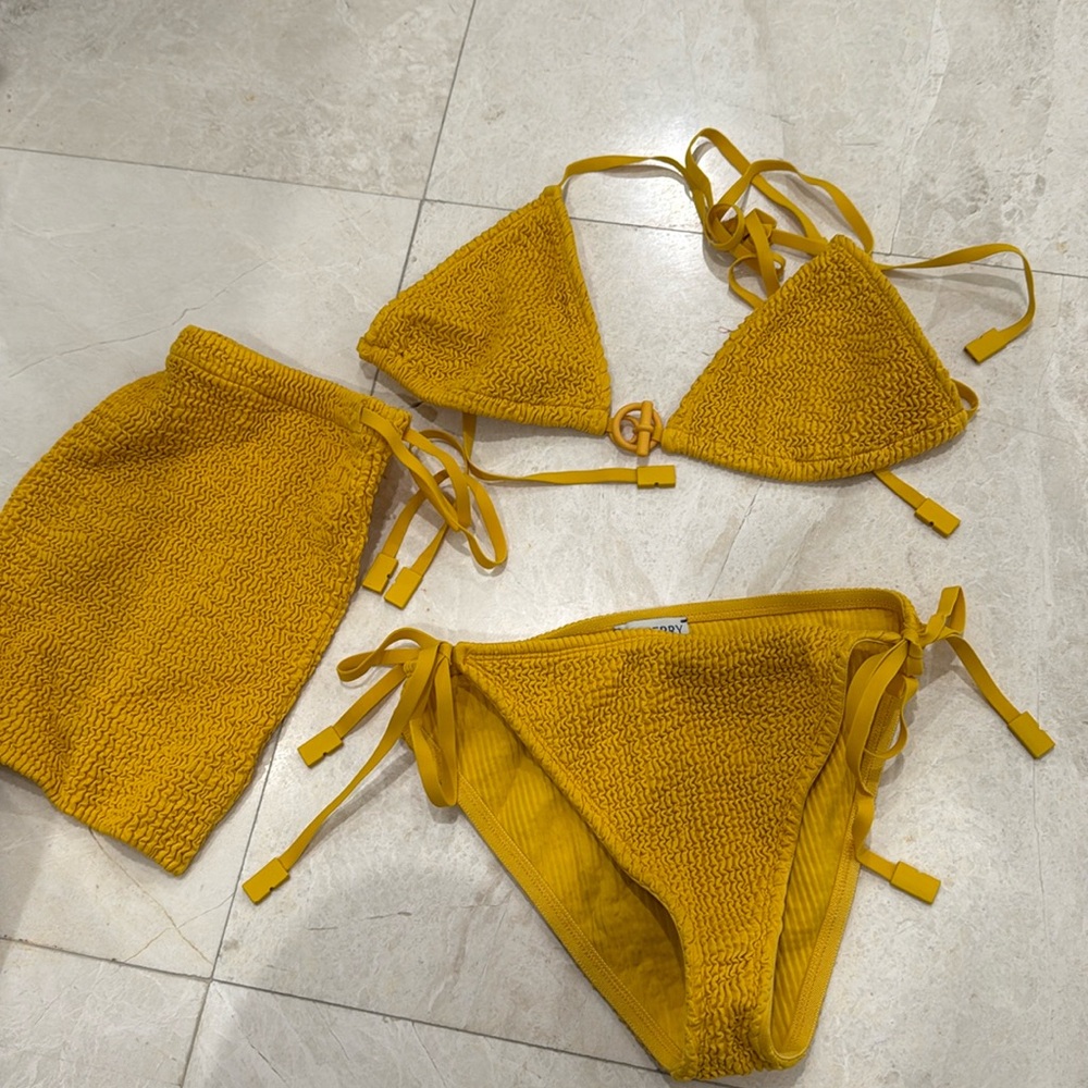 Brand new Burberry yellow two piece bathing suit